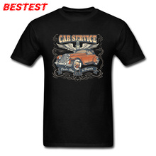 Vintage T-shirt Men Car Service Black Tshirt Funny Racer Tee Shirts Labor Day Custom O Neck Clothes Cotton Tops Drop Shipping 2024 - buy cheap