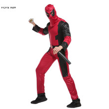 Fantasia de super-heróis para homens, para dia das bruxas, cosplay do guerreiro ninja, anime, desafio, baile de máscaras, vestido de festa 2024 - compre barato