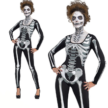 Забавный костюм для косплея на Хэллоуин, ужас, Кровавый Череп, костюм зомби, призрак, невеста для женщин, костюмы на Хэллоуин для женщин 2018 2024 - купить недорого