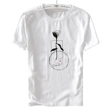 Suehaiwe's brand short sleeve linen t-shirt mens solid white summer t shirt men casual stretch t shirts male chemise drop-ship 2024 - buy cheap