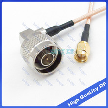 High quality RF cable 8inch 20cm RG316 Coaxial Pigtail Jumper LOW Loss cable N type male plug right angle to SMA male connector 2024 - buy cheap