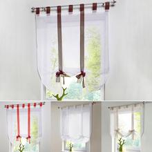 Cortina romana com faixa de gaze, cortina transparente de tule para sala de estar e varanda 2024 - compre barato