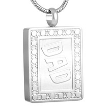 IJD9102 Dad Urn Necklace Hold Ashes Stainless Steel Rectangle Memorial Locket Pendant Free Engraving Cremation Jewelry For Men 2024 - buy cheap
