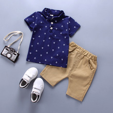 Exativlyfz conjunto de roupas de verão para meninos, 2 peças, cardigã infantil, camiseta e short, estilo cavalheiro 2024 - compre barato