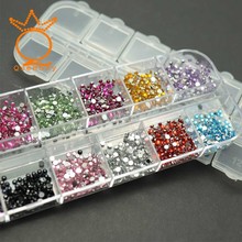 12pcs/box 3D Broken Glass Rhinestones Stickers Nail Decoration Round Colorful Glitters With Hard Case DIY Nail Art Decorations 2024 - buy cheap