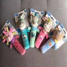 Baby Cute Plush Rattles Toy Soft Dog Mobiles Handbells Newborn Toddlers Grasp Training Toys Cartoon Animal Ring Bell 2024 - buy cheap