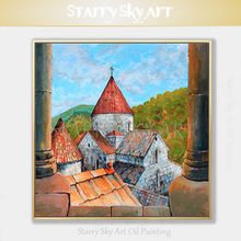 Artist Hand-painted High Quality Armenia Building Oil Painting on Canvas Beautiful Armenia Castle Oil Painting for Decoration 2024 - buy cheap