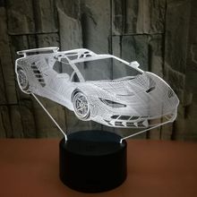 Creative Acrylic Sports Car 3d Led Night Light Led Seven Colors Color Change Table LampTouch Remote Control Usb 3d Night Lamp 2024 - buy cheap