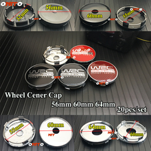 Tapa de cubo de llanta de rueda con logotipo WRC de alta calidad, accesorios para todos los coches, 56mm, 5,6 cm, 60mm, 6cm, 64mm, 6,4 cm, 20 Uds. 2024 - compra barato