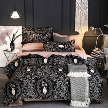 Luxury Court Style Printing Bedding Set 3pcs Duvet Cover Set Pillowcases Comforter Bedding Sets Black Bedclothes Queen set 2024 - buy cheap