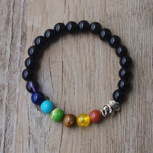 Seven Chakra Bracelet for Men Women 8mm Black Smooth Beads elephant Yoga Healing Reiki 7 Chakra Bracelet 2024 - buy cheap