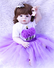 Полностью силиконовая кукла-реборн 55 см 23 дюйма, игрушка как настоящая новорожденная девочка-принцесса, кукла-Малыш для купания, детский подарок 2024 - купить недорого