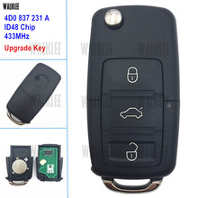 Walklee-chave remota de carro 433mhz 4d0837231a/4d0, 837 a, para audi a3, a4, a6, a8, rs4, tt, allroad quttro e rs4, 2002-2008 2024 - compre barato