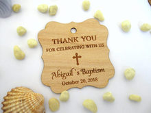 personalized cross Wooden baby shower gift favor tags baptism Christening birthday party favors invitation inserts labels 2024 - buy cheap