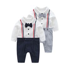 Cute Newborn Toddler Baby Boys Gentleman Romper Long Sleeve Infant Baby Boys Cotton Jumpsuit Baby Boys Clothing Unisex Costumes 2024 - buy cheap