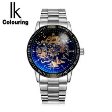 IK Coloring Automatic Mechanical Watches Full Stainless Steel Men Waterproof Skeleton Watch High Quality Mans Watch 2024 - buy cheap
