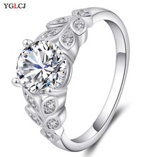 Fashion 2022 Flower Ring Wedding Ring Lady White Cubic Zirconia Engagement Ring Zircon Jewelry Anillos Mujer 2024 - buy cheap