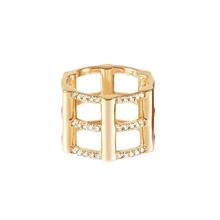 Gold color 3 raw bands fafke stacking bands full finger women fashion trendy ring jewelry 2024 - buy cheap