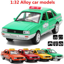 Modelo de táxi de simulação alta, 1: 32 escala liga puxar para trás carro, 6 porta aberta, modelo santana, carros de brinquedo, diecasts & veículo de brinquedo, shpping livre 2024 - compre barato