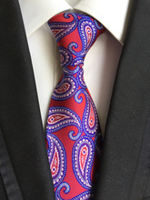 8 centímetros laço Formal Clássico Noivo Gravata de Luxo Vermelho de Borgonha com Exclusivo Azul Pasiley 2024 - compre barato