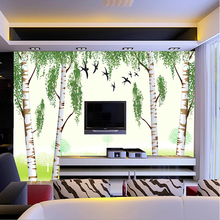 Custom 3d mural custom 3D wallpaper mural living room bedroom restaurant TV background wallpaper fresh bamboo forest bird mural 2024 - buy cheap