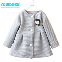 Spring Autumn Children Girls Jackets Penguin Single Breasted Kids Coat Girl Outerwear Jacket For Girls Bow Baby Girl Clothes 2024 - buy cheap