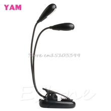 2 Dual Flexible Arms 4 LED Clip-on Light Lamp for Piano Music Stand Book EA 2024 - buy cheap