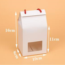 10pcs Kraft Paper Cake Box with Rope Small Gift Boxes with Clear Window Cupcake/Cookie Packaging Box Carton Box Free Shipping 2024 - buy cheap