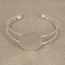 Bases de pulseira em branco com 30mm, círculo plano, cola, cabochão, pulseira aberta, configurações de pulseira, fabricação de jóias, artesanato 2024 - compre barato