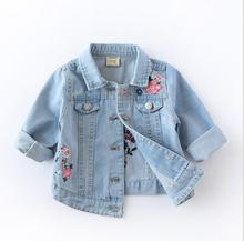 Girl denim jackets Kids outerwear floral coat baby girls Clothes children Jeans embroidered suit For 2-7T spring autumn clothing 2024 - buy cheap