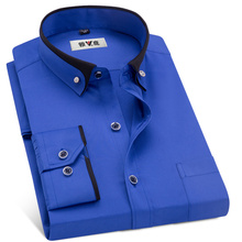 MACROSEA Men's Business Dress Shirts Male Formal Button-Down Collar Shirt Fashion Style Spring&Autumn Men's Casual Shirt 2024 - buy cheap