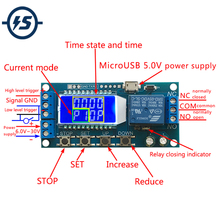 6-30 в Micro USB цифровой ЖК-дисплей релейный модуль с задержкой времени, модуль управления таймером, модуль триггерного цикла 2024 - купить недорого