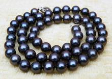 PERFECT 18" 10-11MM TAHITIAN AAA NATURAL BLACK PEARL NECKLACE 2024 - buy cheap