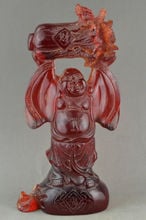 Elaborar China Collectible Decore Handwork Velho âmbar artificial resina buda segure repolho estátua 2024 - compre barato