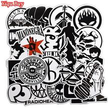 50 Pcs Rock & Roll Black and White Stickers for Laptop Skateboard Luggage Guitar Suitcase Music Punk Graffiti PVC Sticker Pack 2024 - buy cheap