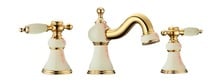 Grifo de lavabo de 8 "para baño, mezclador de piedra cerámica, color dorado, 3 piezas, Envío Gratis 2024 - compra barato