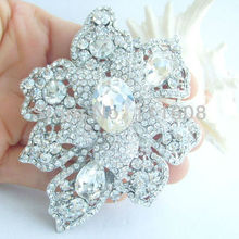 Bridal Costume Jewelry Bouquet Wedding Bridal Rhinestone Crystal Flower Brooch Pin Bridesmaid Jewelry EE05854C1 2024 - buy cheap