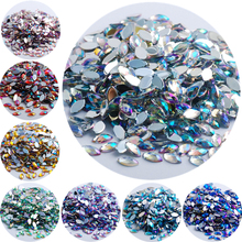 Wholesale 3x6mm 10000pcs/bag Mix Color AB Horse eye Rhinestones Flat Back Acrylic Stones Non Sewing Gems for DIY Clothes 2024 - buy cheap