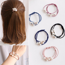 1PC Korea Style Simple Imitation Pearls Beads Hair Rope Hair Ring Multilayer Elastic Rubber Band For Girl Gift Hair Accessories 2024 - buy cheap