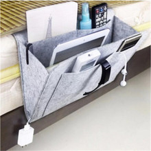Bed Storage Pockets Bedside Caddy Felt Bed Storage Organizer Bag With 2 Small Pockets Tablet Magazine Cellphone Storage Bag 2024 - buy cheap