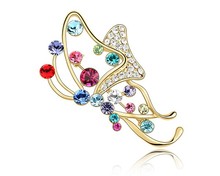 Austria Multicolored Crystal Butterfly Brooch Lovely Animal Design Cute Jewelry Cocktail Party Lady Brooches Bijoux Jewellery 2024 - buy cheap