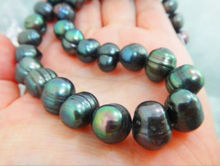 Free Shipping Genuine natural 18" 10-11mm black tahitian pearl necklace 2024 - buy cheap