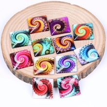 reidgaller mixed swirlpool photo square glass cabochons 12mm 20mm 25mm diy jewelry making accessories 2024 - buy cheap