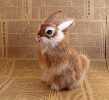 Имитация желтого кролика из полиэтилена и пуха, модель кролика, забавный подарок, около 15 см x 12 см x 23 см 2024 - купить недорого