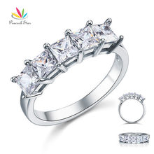 Peacock Star Princess Cut  Five Stone 1.25 Ct Solid 925 Sterling Silver Bridal Wedding Band Ring Jewelry CFR8072 2024 - buy cheap