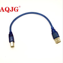 1 шт. высококачественный высокоскоростной USB 2,0 A штекер на B штекер M/M кабель для передачи данных принтера шнур 30 см 2024 - купить недорого