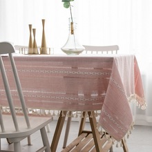 Junwell Luxury Embroidered Tablecloth Cotton Hemstitch Pattern Table cloth Decorative Rectangle For Wedding Dinning BBQ 2024 - buy cheap