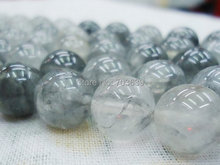 Cuentas sueltas de cristal gris de 10mm Natural envío gratis, cuentas de joyería de cristal de roca para joyería DIY, 16 "/hebras 2024 - compra barato