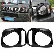 BBQ@FUKA 2pcs ABS Front Headlight Lamp Cover Trim Bezels For Suzuki Jimny 2011-2015 Black Car Exterior Accessories Styling 2024 - buy cheap