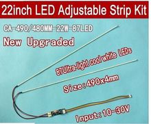 Free shipping5pcs 22'' W 490mm Adjustable brightness led backlight strip kit,Update 22inch-wide LCD CCFL to LED backlight 2024 - buy cheap